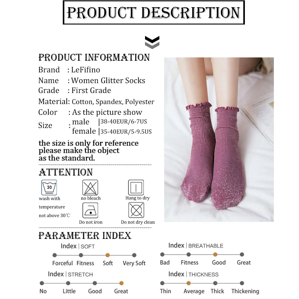 Cozy Lune x Lefifino Retro Socks – Soft Knit Shimmer Socks