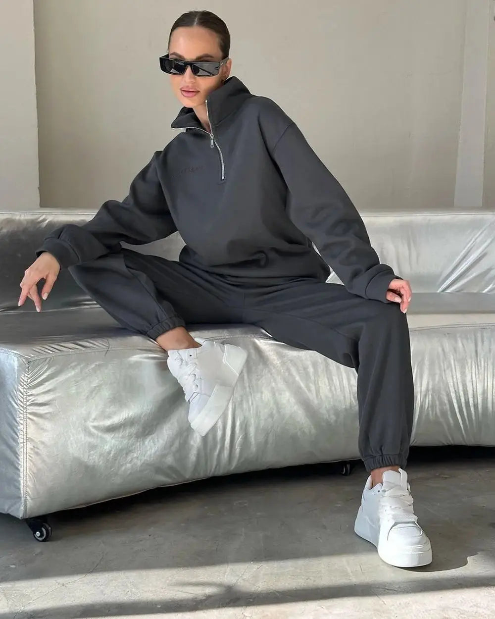 Cozy Lune PureEase Set β Half-Zip Fleece Lounge Set