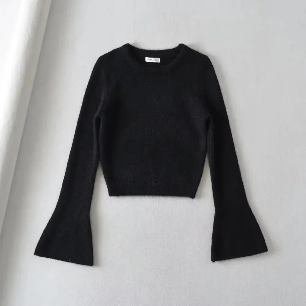 Cozy Lune KnitEase Sweater – Slim Fit Flared-Sleeve Knit Top