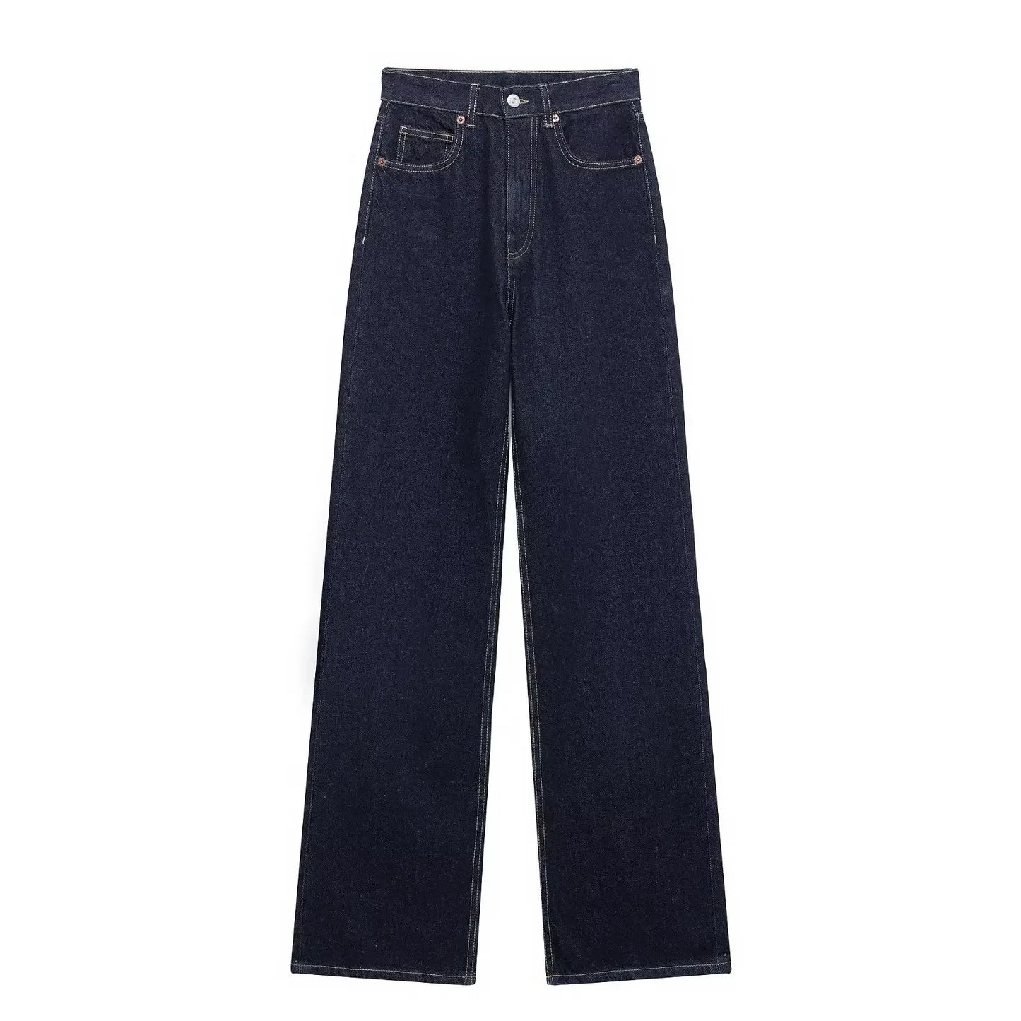 Cozy Lune CurveEase Denim β High-Waist Straight Jeans