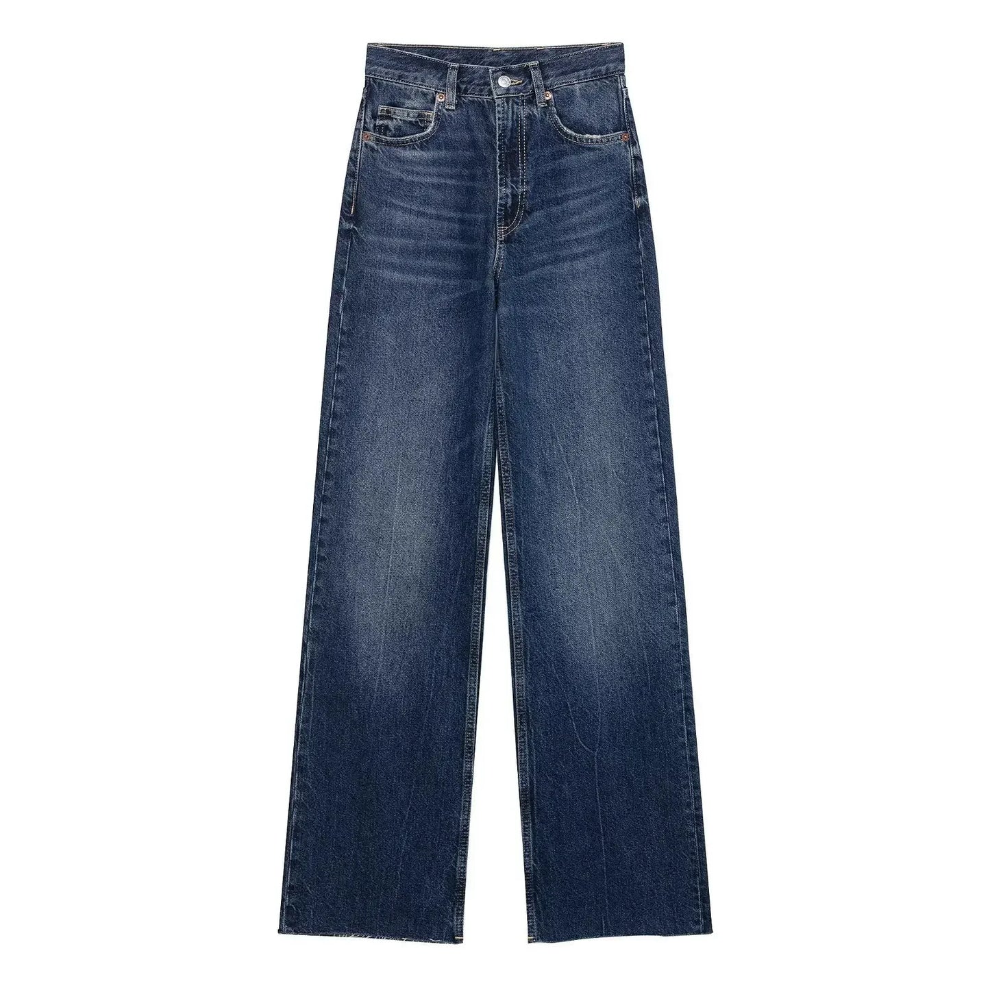 Cozy Lune CurveEase Denim β High-Waist Straight Jeans