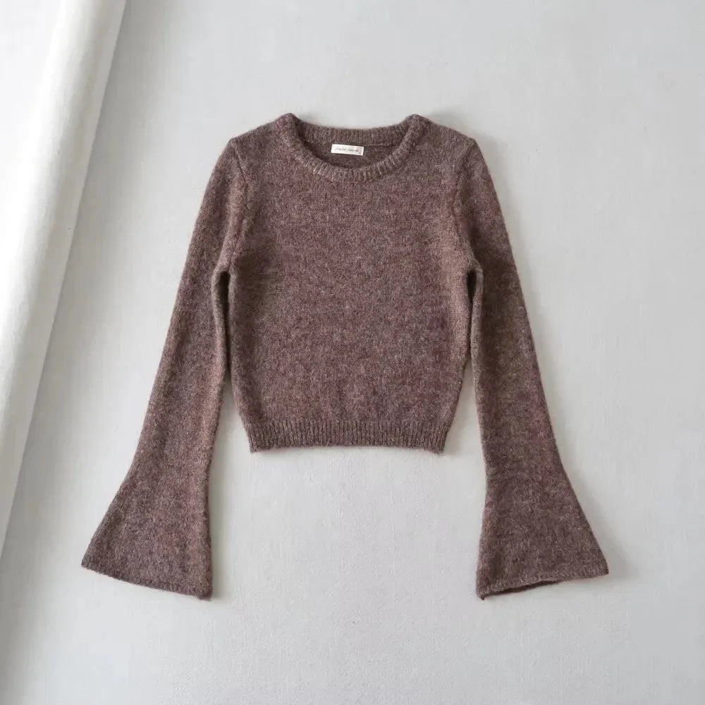 Cozy Lune KnitEase Sweater – Slim Fit Flared-Sleeve Knit Top