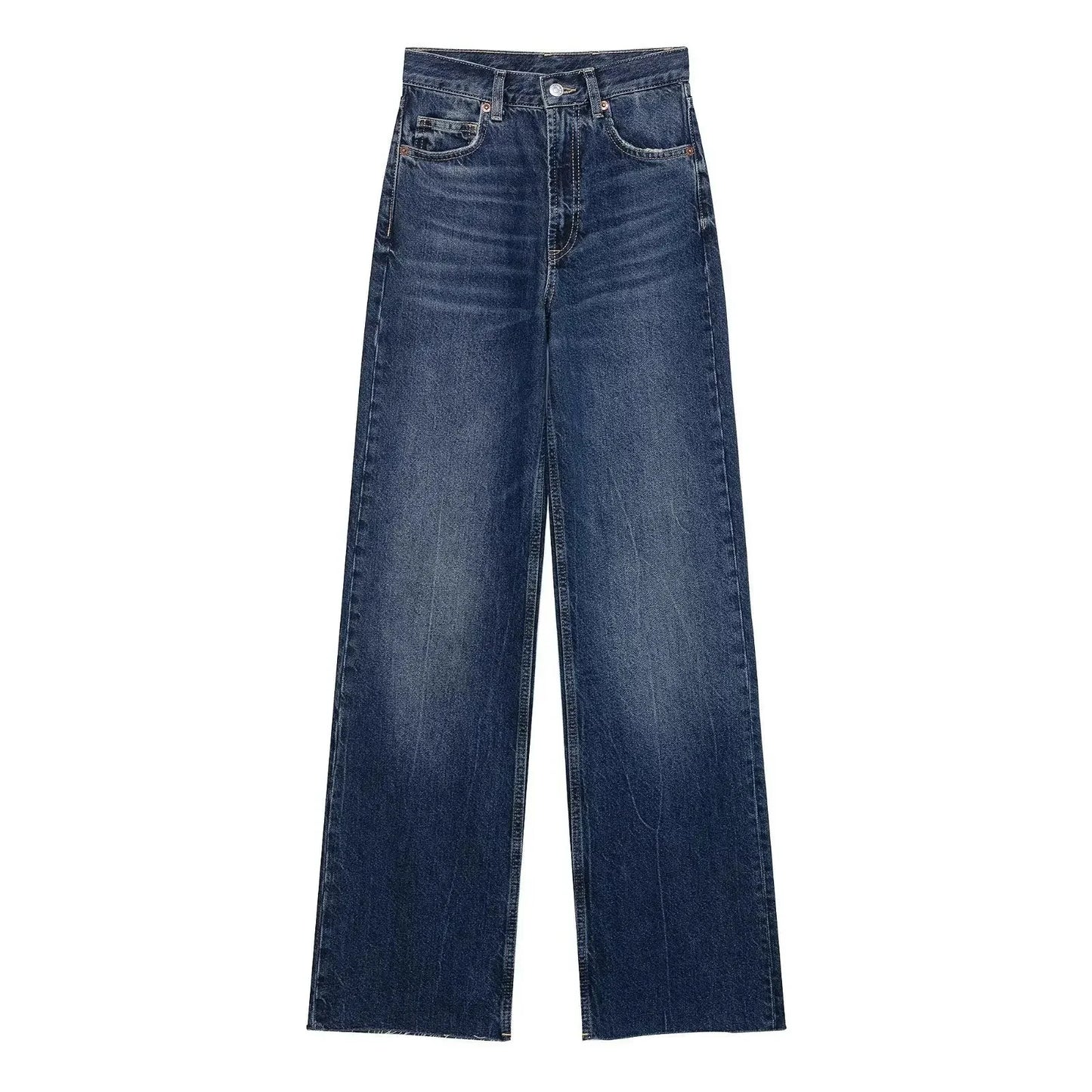 Cozy Lune CurveEase Denim β High-Waist Straight Jeans
