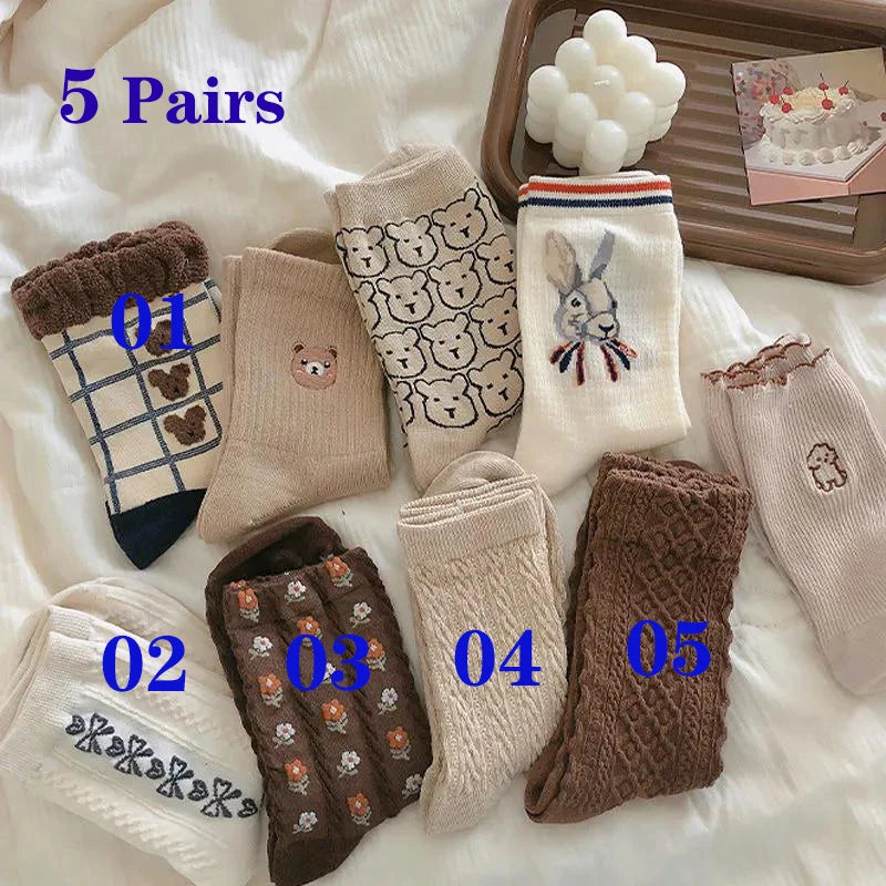 Cozy Lune WarmHearts Set – 5-Pair Cozy Socks Collection
