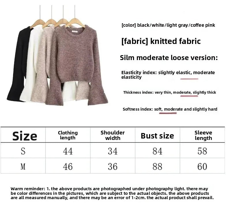 Cozy Lune KnitEase Sweater – Slim Fit Flared-Sleeve Knit Top