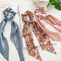 Cozy Lune Satin Ribbon Scrunchie – Elegant Hair Tie with Flowing Bow