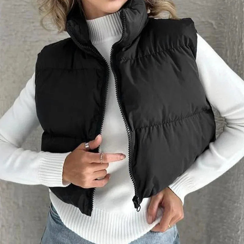 Cozy Lune CloudVest β Cropped Puffer Vest