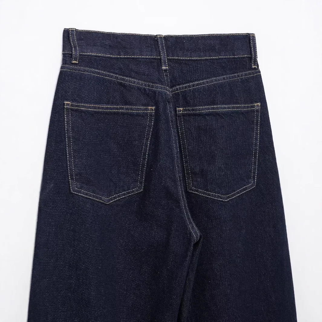 Cozy Lune CurveEase Denim β High-Waist Straight Jeans