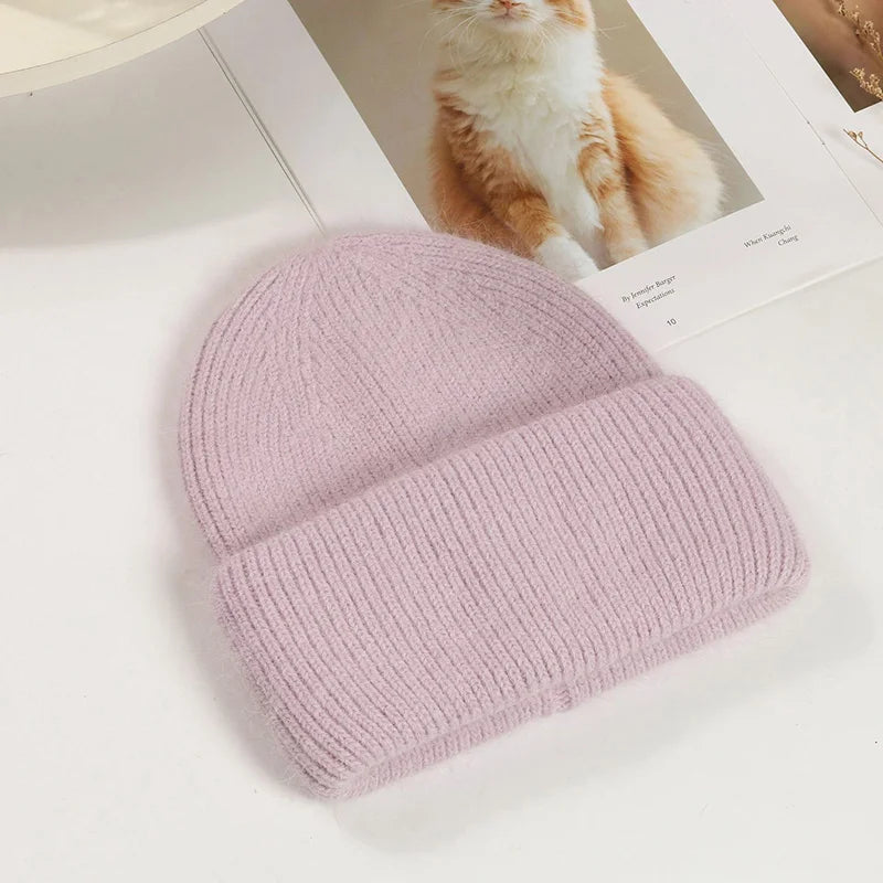 Cozy Lune CloudKnit Beanie β Soft Ribbed Winter Hat
