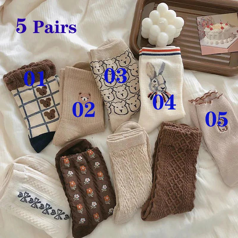 Cozy Lune WarmHearts Set – 5-Pair Cozy Socks Collection