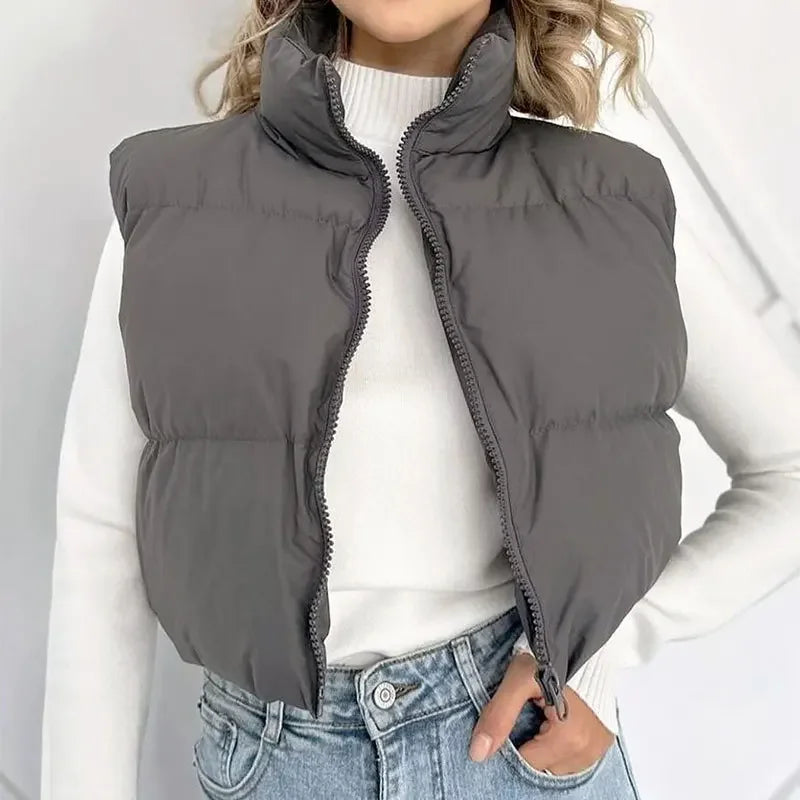 Cozy Lune CloudVest β Cropped Puffer Vest