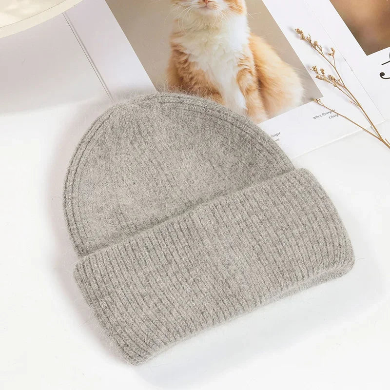 Cozy Lune CloudKnit Beanie β Soft Ribbed Winter Hat