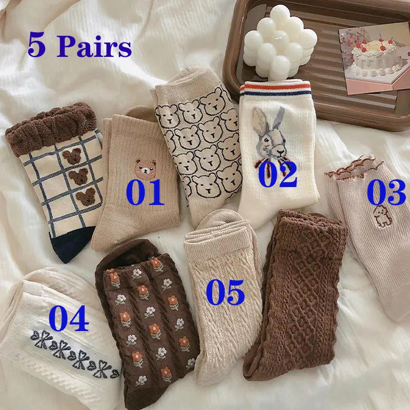 Cozy Lune WarmHearts Set – 5-Pair Cozy Socks Collection