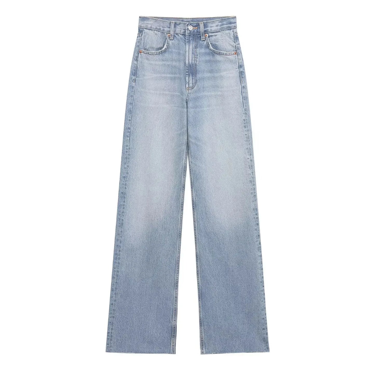 Cozy Lune CurveEase Denim β High-Waist Straight Jeans