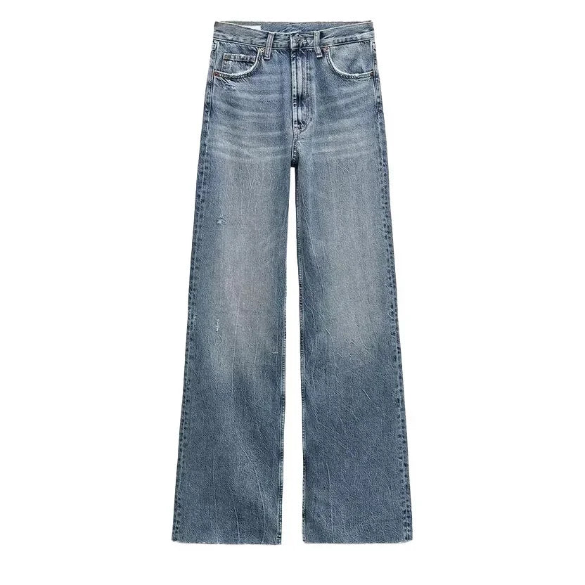 Cozy Lune CurveEase Denim β High-Waist Straight Jeans