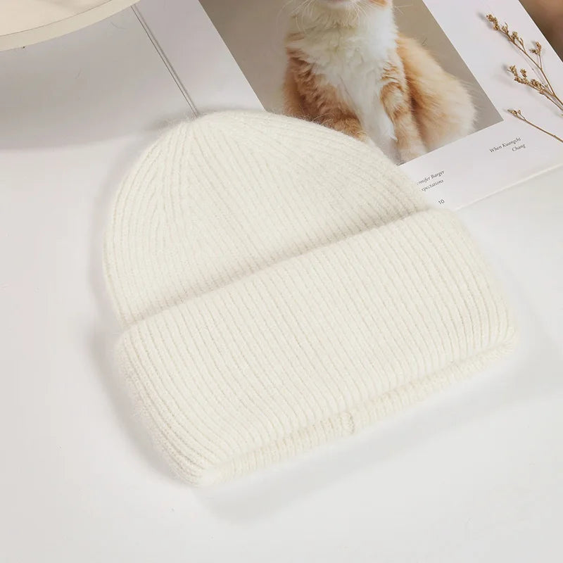 Cozy Lune CloudKnit Beanie β Soft Ribbed Winter Hat