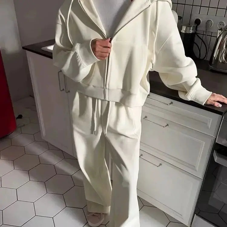 Cozy Lune EaseSet β Oversized Fleece Lounge Tracksuit