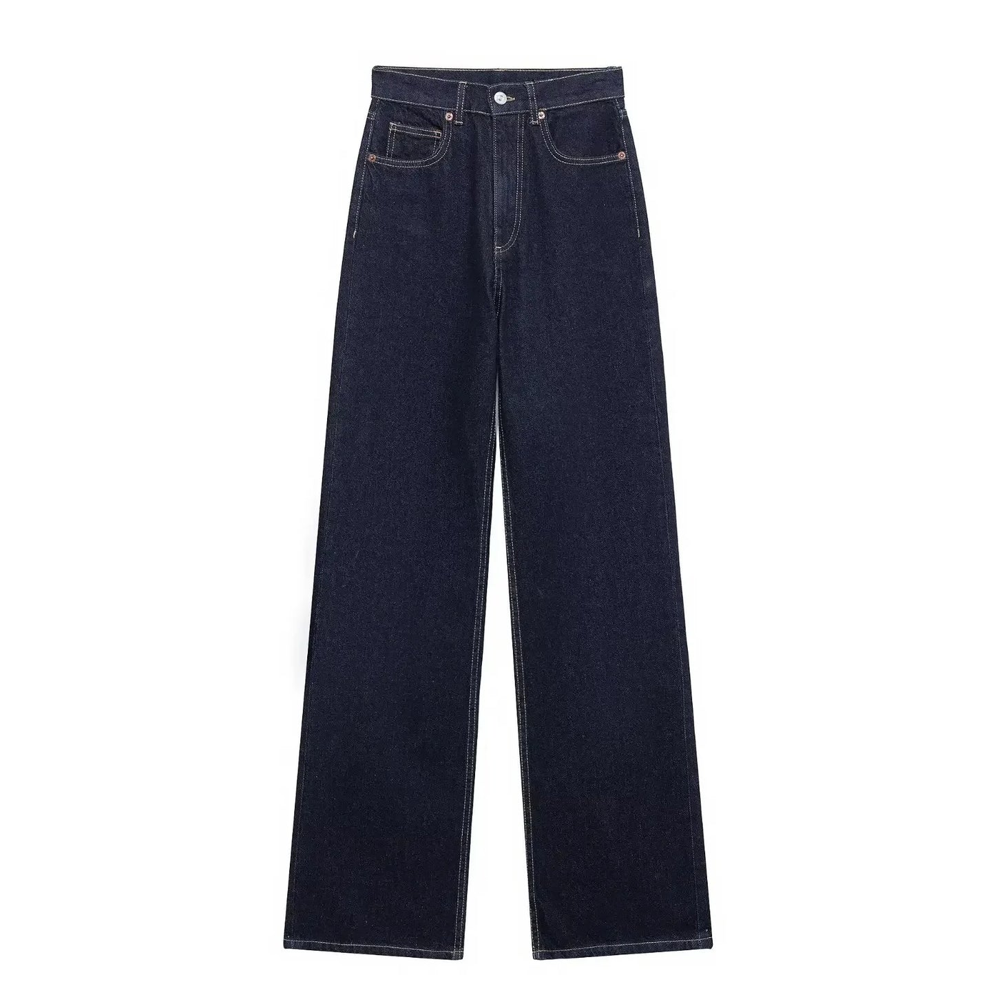 Cozy Lune CurveEase Denim β High-Waist Straight Jeans