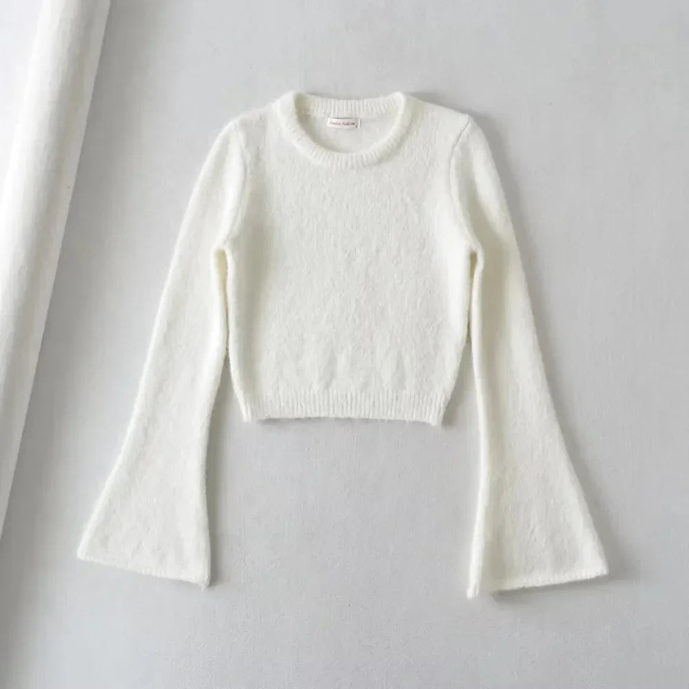 Cozy Lune KnitEase Sweater – Slim Fit Flared-Sleeve Knit Top