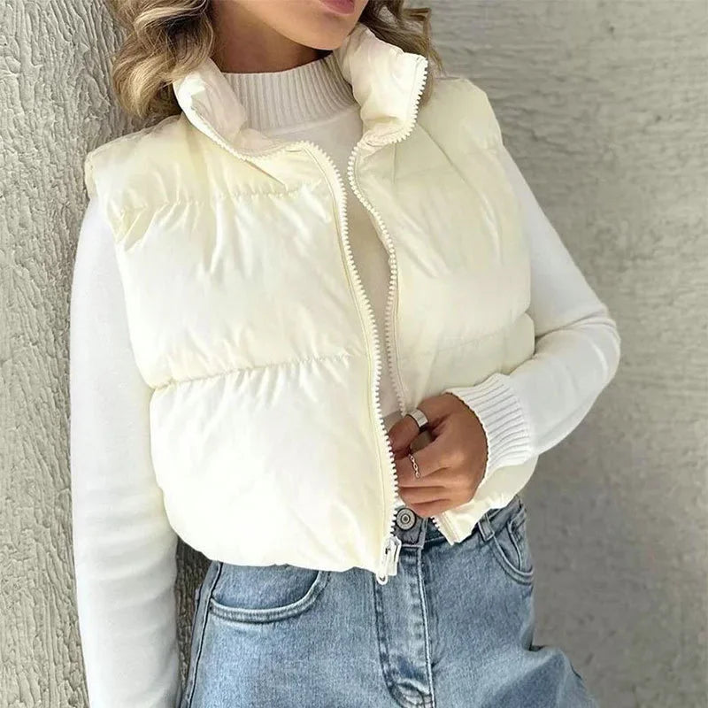 Cozy Lune CloudVest β Cropped Puffer Vest