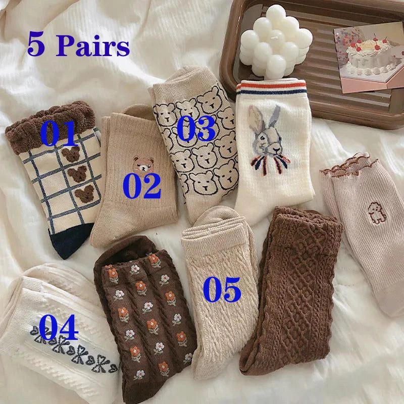 Cozy Lune WarmHearts Set – 5-Pair Cozy Socks Collection