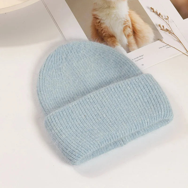 Cozy Lune CloudKnit Beanie β Soft Ribbed Winter Hat