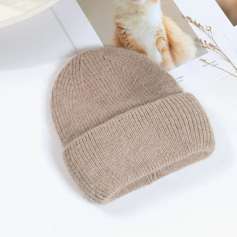 Cozy Lune CloudKnit Beanie β Soft Ribbed Winter Hat