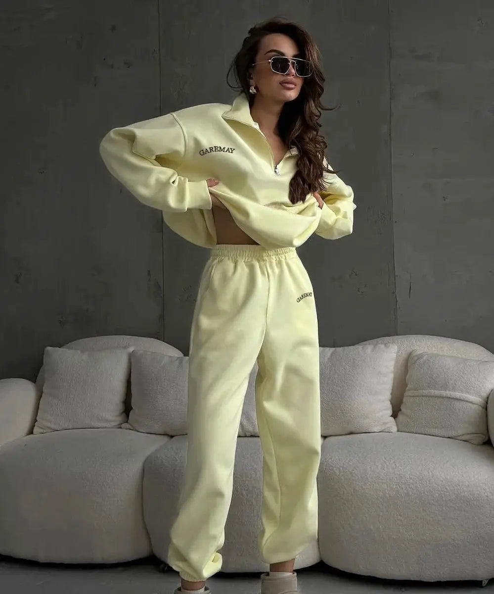 Cozy Lune PureEase Set β Half-Zip Fleece Lounge Set