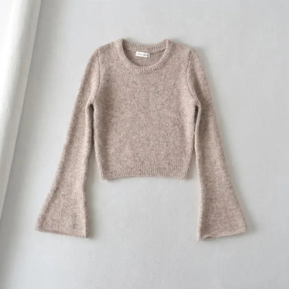 Cozy Lune KnitEase Sweater – Slim Fit Flared-Sleeve Knit Top