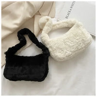 Cozy Lune PlushTote – Faux Fur Shoulder Bag