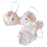 Cozy Lune Lovie Set – Fluffy Bikini with Bear & Heart Details