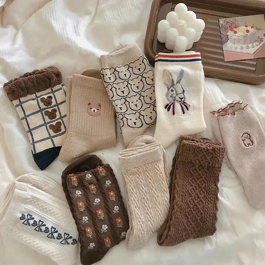 Cozy Lune WarmHearts Set – 5-Pair Cozy Socks Collection
