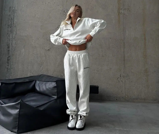 Cozy Lune PureEase Set – Half-Zip Fleece Lounge Set