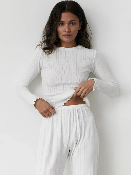 Cozy Lune DreamSoft Home Set – Ribbed Lounge Pajamas