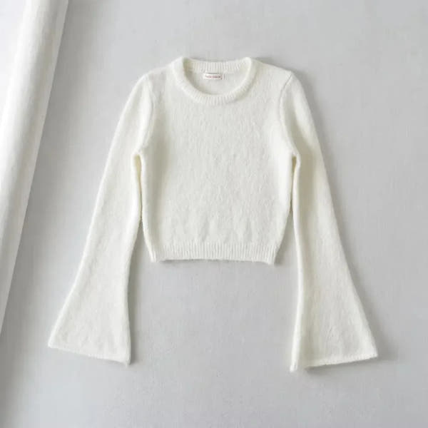 Cozy Lune KnitEase Sweater – Slim Fit Flared-Sleeve Knit Top